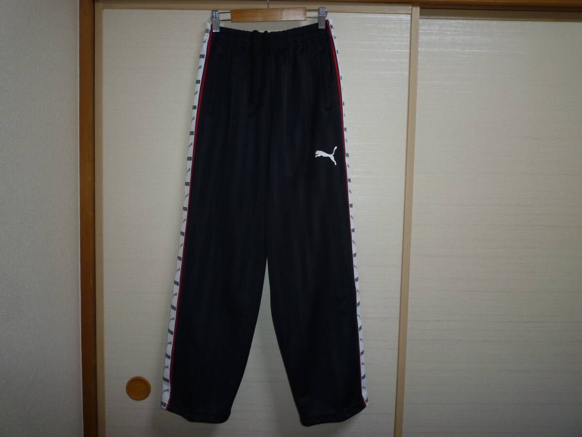 プーマ シャドーストライプジャージパンツ 黒×白 Mサイズ 難あり品拍卖