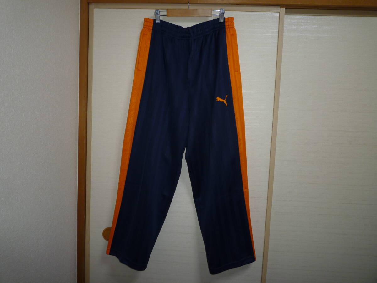 プーマ シャドーストライプジャージパンツ 紺×橙 Lサイズ 拍卖