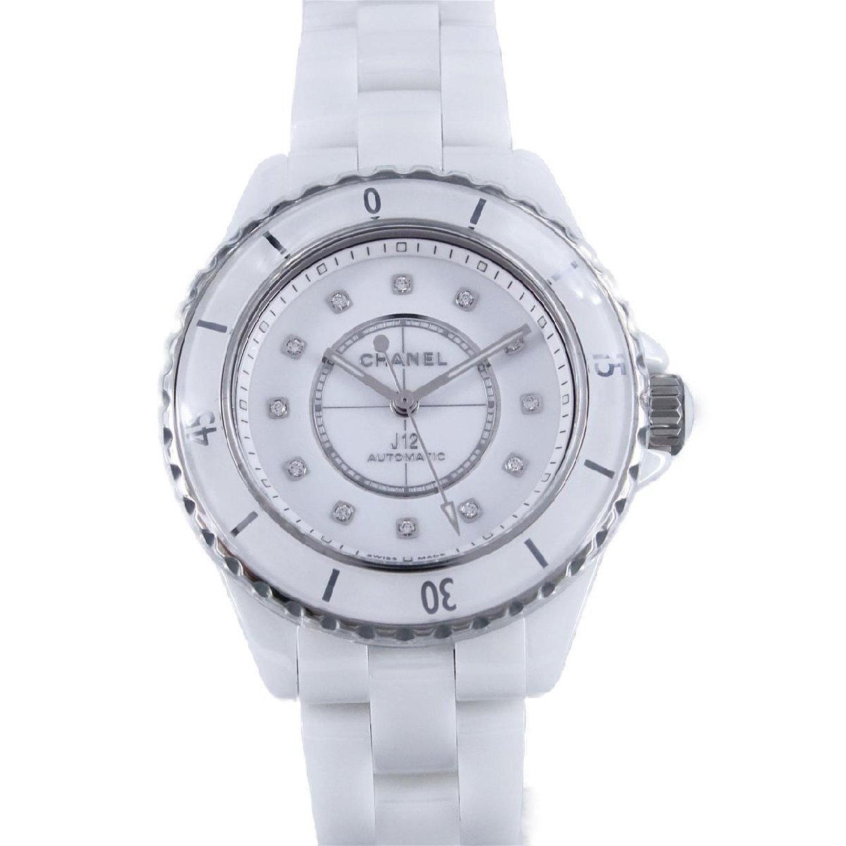 【新品】シャネル J12キャリバー12.2 33mmセラミック・12P H9741 セラミック 自動巻拍卖