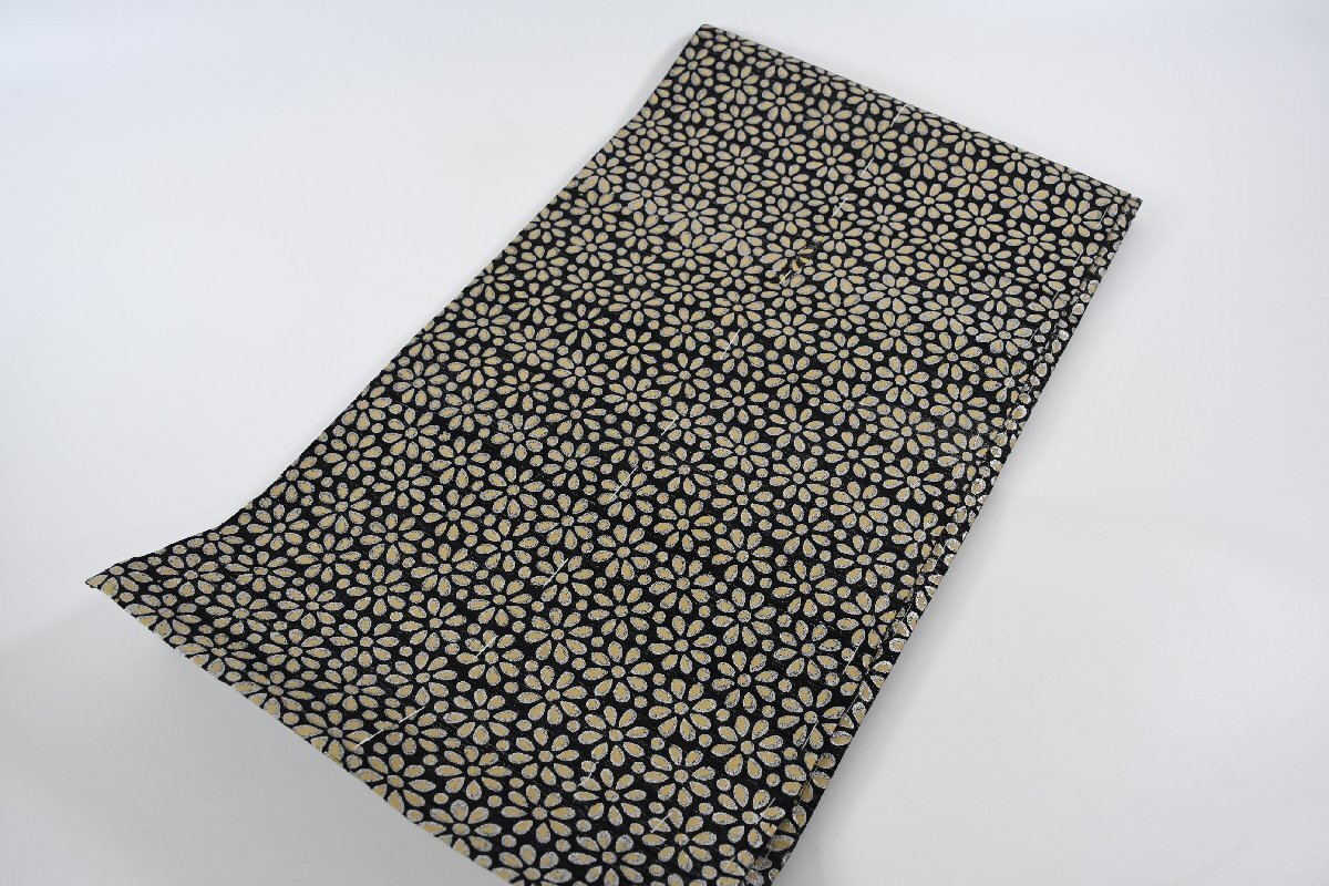 袋帯 全通柄 花 帯丈438cm ★着物屋 ne-13393 桜庭呉服店拍卖