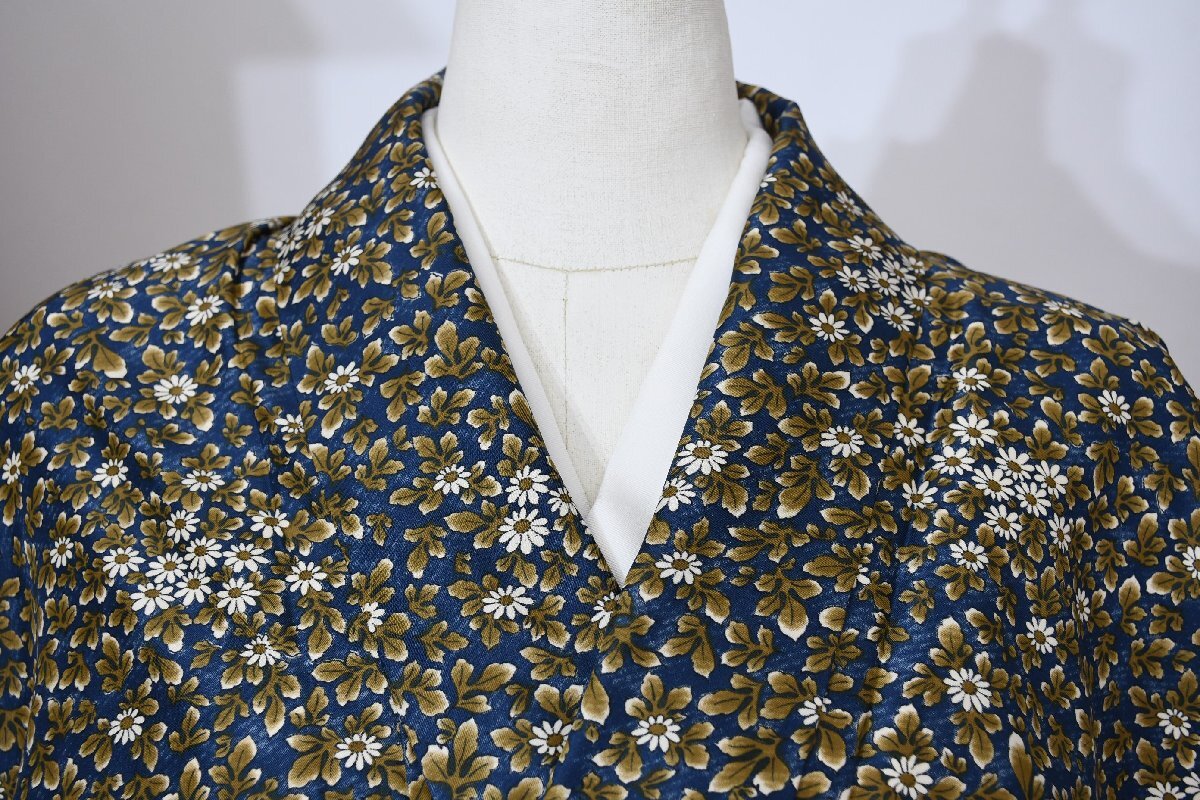 小紋 着物 袷 花 身丈157cm 裄丈66cm ★ kb-6488 桜庭呉服店拍卖