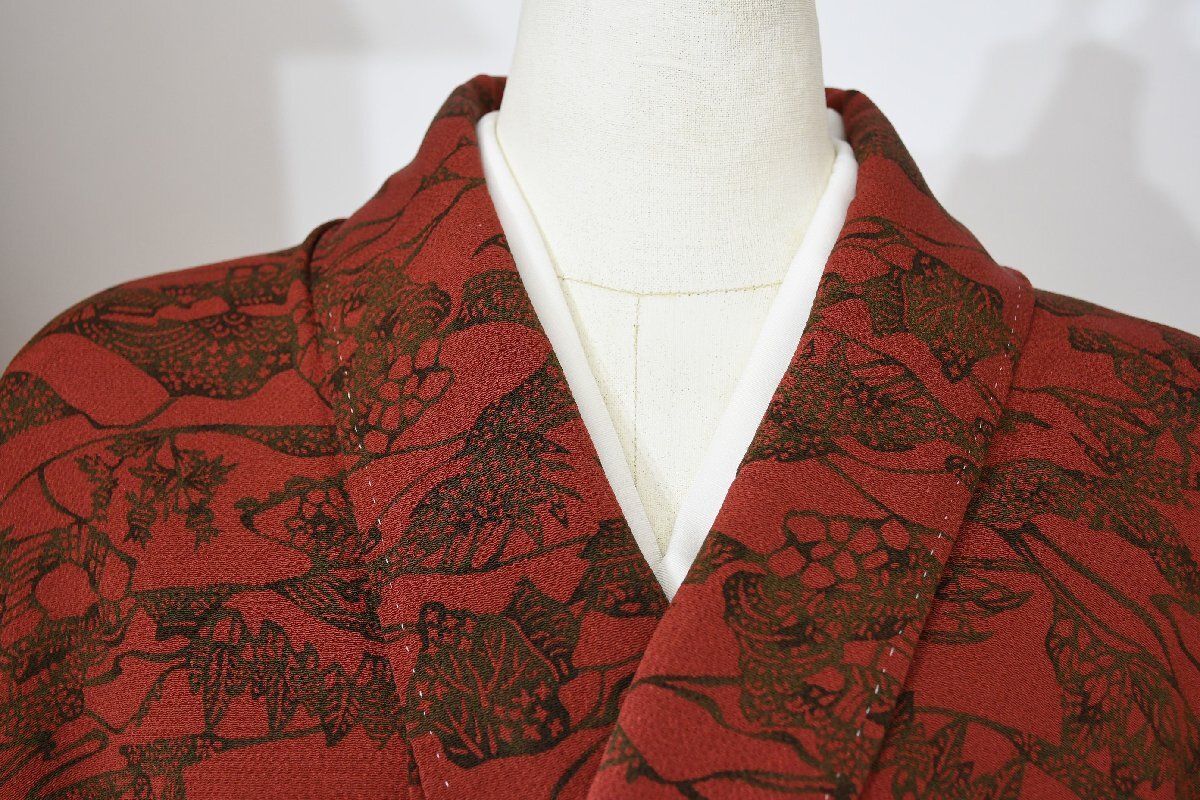 小紋 着物 袷 縮緬 身丈155cm 裄丈64cm ★ kb-6485 桜庭呉服店拍卖