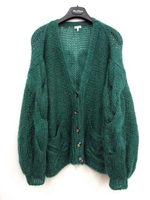 美品 ロエベ LOEWE アナグラム カーディガン モヘアブレンド M オーバーサイズ拍卖