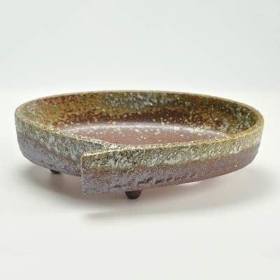 寄せ植え鉢 茶窯変コンポート 11号【穴有り】幅33cm×奥行21cm×高さ9cm拍卖