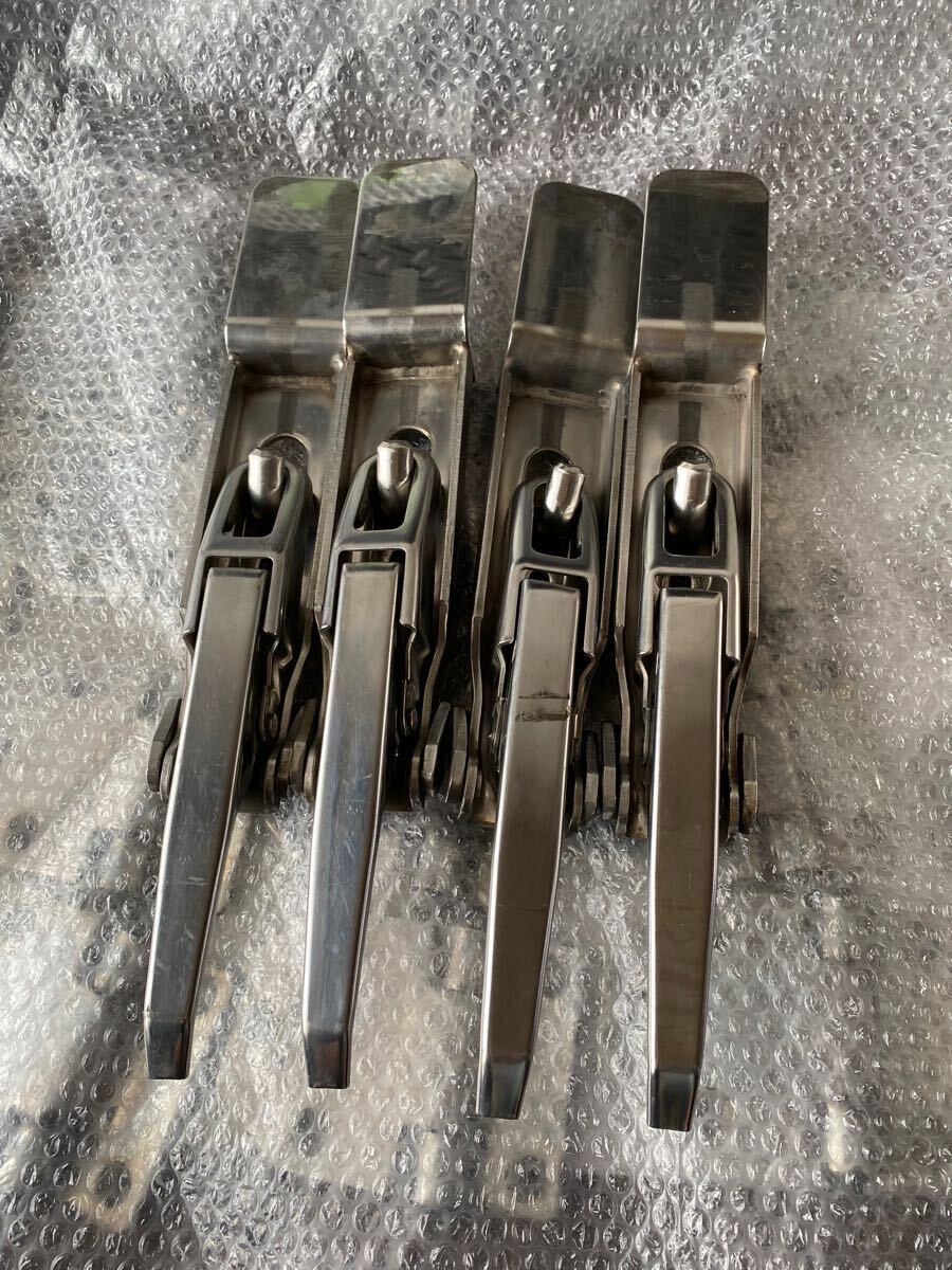 ★トラック 荷台、箱 ボディー加工 バネカン、エビカン ステンレス製 4点セット エビ金ハンドル デコトラ 大きめ、 レ① 拍卖