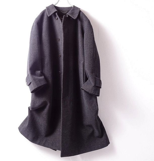 nazareno gabrielli ナザレノ ガブリエリ ウール×アンゴラ ロング コート 比翼ボタン 日本製 メンズ (L) チャコールグレー ●o-976拍卖