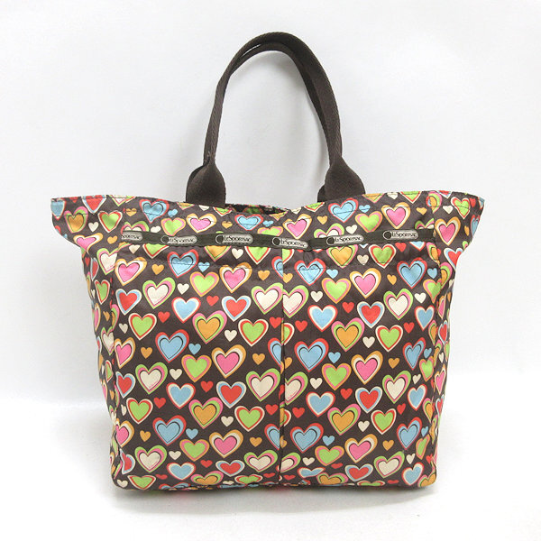 H■レスポートサック/LeSportsac ハート柄 ナイロントートバッグ BAG LADIES■2【中古】拍卖