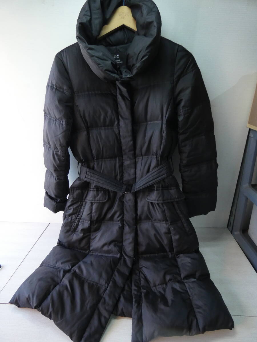 ★23区 ロング丈 ダウンコート サイス32 ブラック / 中古現状品 H04448拍卖