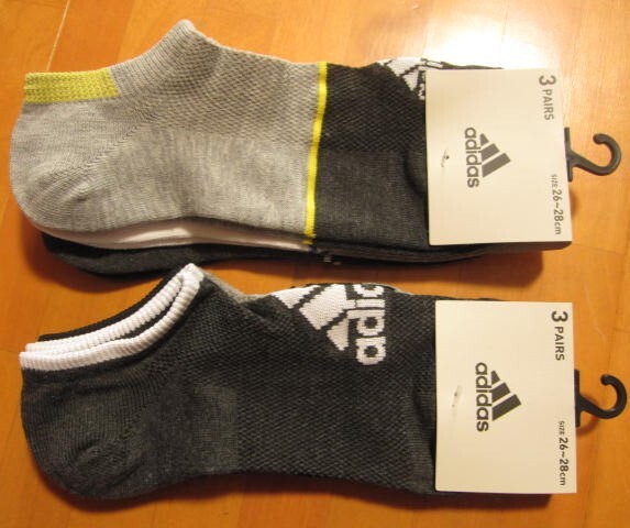 *送料無料*新品*アディダス*26-28㎝*スニーカーソックス3足×2*メッシュ①*adidas*拍卖
