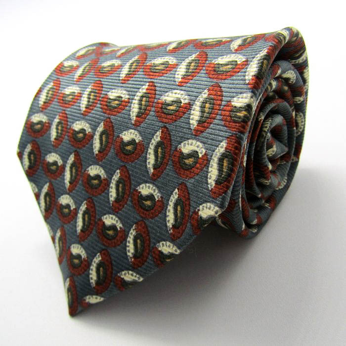 ジェイプレス ブランド ネクタイ 総柄 ペイズリー 小紋柄 シルク PO メンズ グレー J.PRESS拍卖