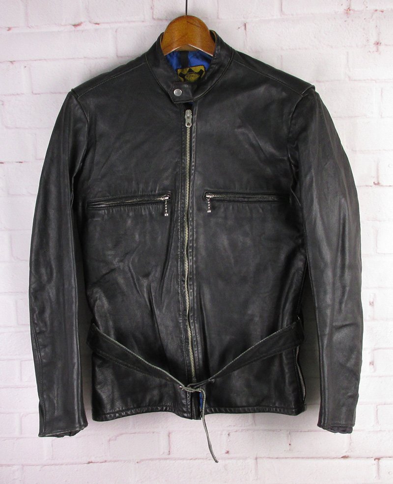 LFJ25795 ビンテージ GOLD TOP 60s シングルライダースジャケット イングランド製 ブラック 34拍卖