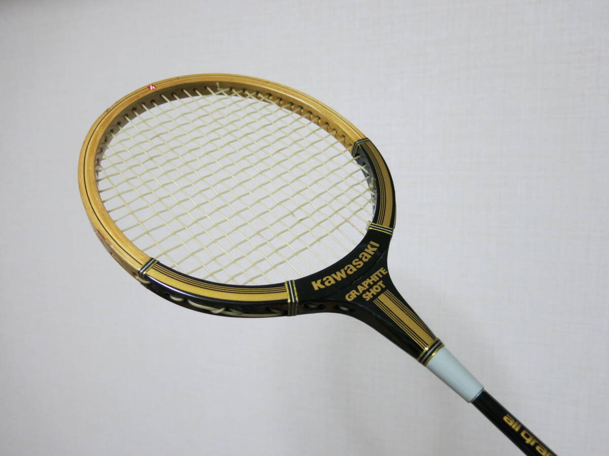 ★河崎 KAWASAKI squash racket アンティークモデル GRAPHITE SHAFT拍卖