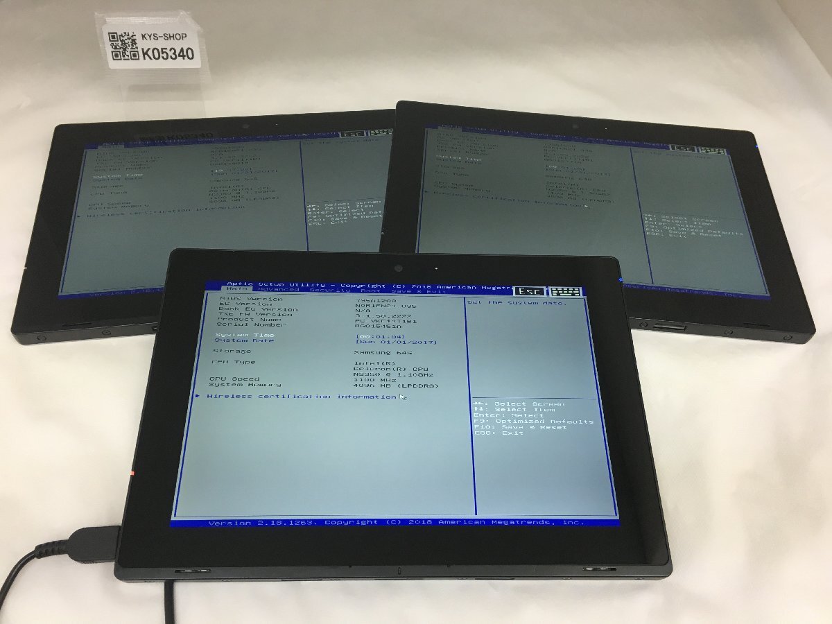 ジャンク3台セット/NEC VersaPro PC-VKF11T1B1/Celeron N3350 1.10GHz/64GB/4GB/10.1インチ/高解像度/AC欠品拍卖