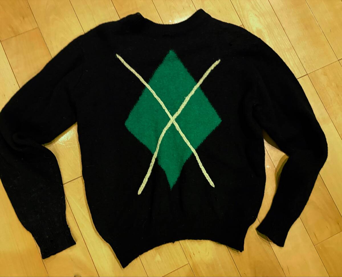 80s FIORUCCI フィオルッチ Pop Art デザイン セーター ユニセックス ブラック系メンズ M ホツレあり拍卖