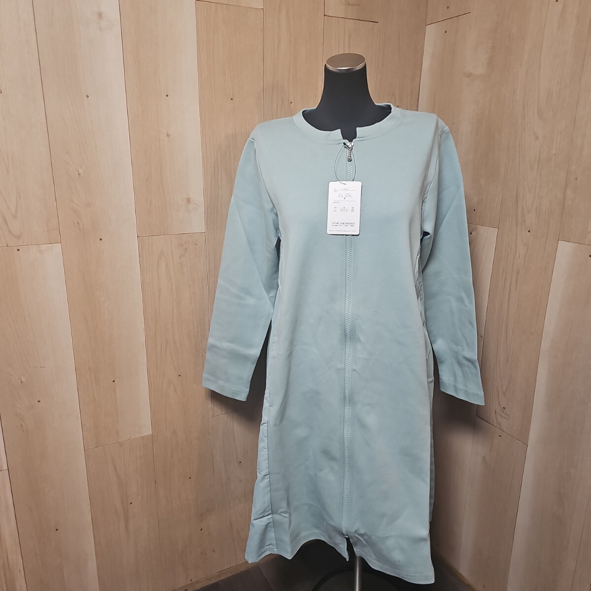 未使用タグ付き Provador プロバドール★ノーカラーZIPコートワンピース QVC 拍卖