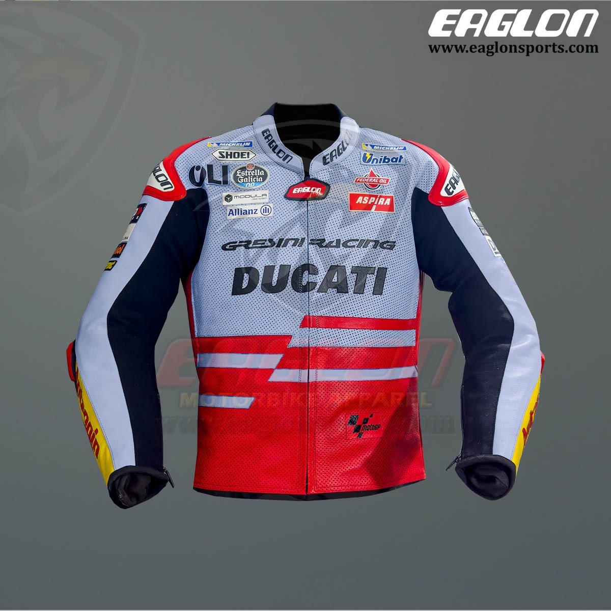 海外 高品質 送料込み マルク・マルケス MotoGP 2024 Ducati Gresini Racing レーシング レザージャケット サイズ各種 レプリカ 拍卖