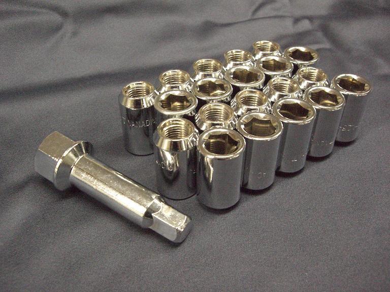 内六角スチール製ホイールナット (60度テーパー座 全長33mm 外径19φ 12x1.25) メッキナット20個セット拍卖