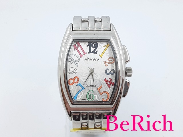 ヴィタロッソ vitaroso メンズ 腕時計 トノー シルバー 文字盤 SS ブレス ロゴ アナログ クォーツ QZ ウォッチ 【中古】 ht4686拍卖