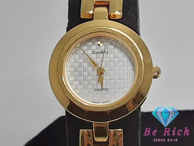 カシオ CASIO レディース 腕時計 LTP-2025 シルバー ゴールド SS ブレス アナログ クォーツ QZ ウォッチ バングル 【中古】ht5012拍卖
