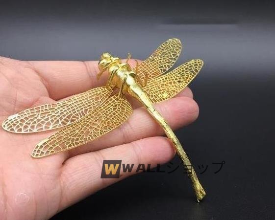 極上品★強くお勧め★ 細工銅製★銅器トンボ 羽薄目★装飾品★工芸品★風水★置物拍卖