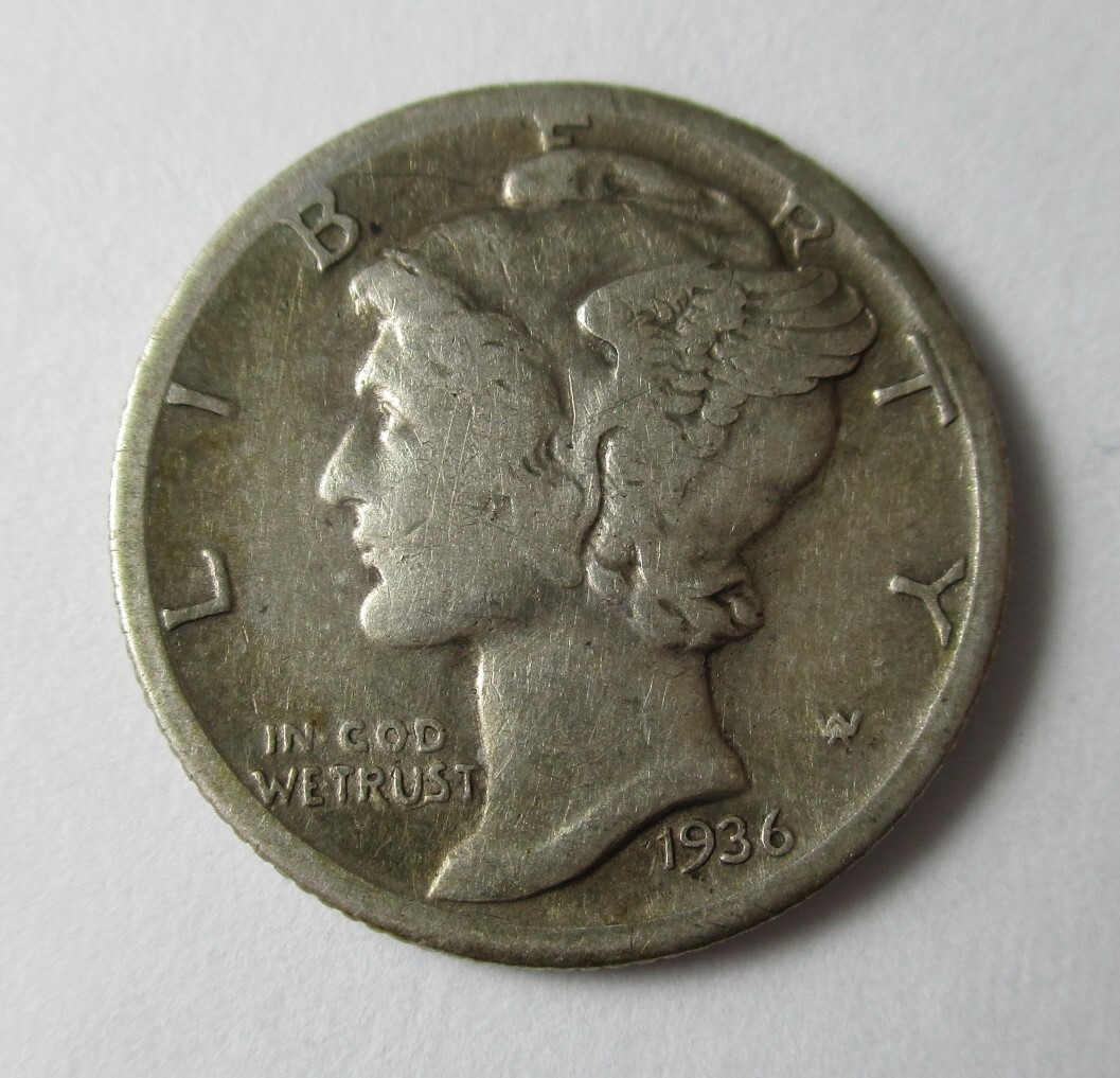 M-792 アメリカ マーキュリーダイム銀貨 1936拍卖