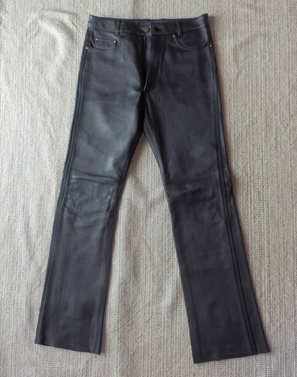 NANKAI ナンカイ 本革 ストレートレザーパンツ Lサイズ ブラック拍卖