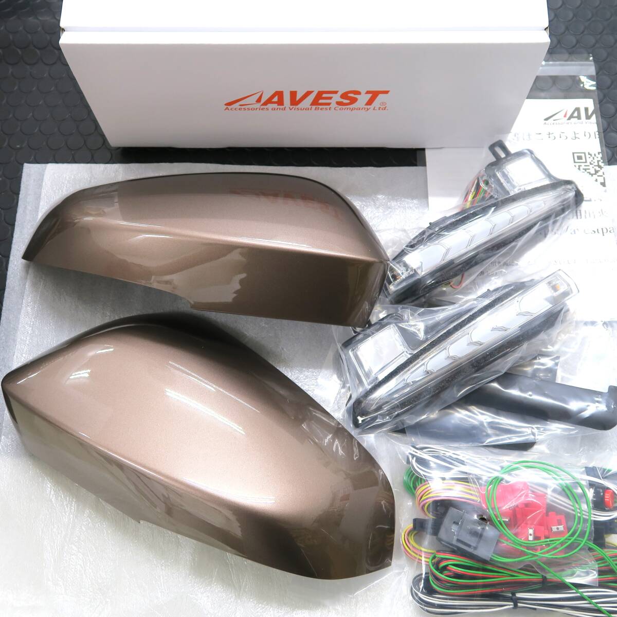 40ALPHARD アルファード40系 LEDドアミラー 流れる大型ウィンカー付カバー ターンランプ 左右 4Y7塗装済 青ポジ 未使用 アベスト AVEST製品拍卖