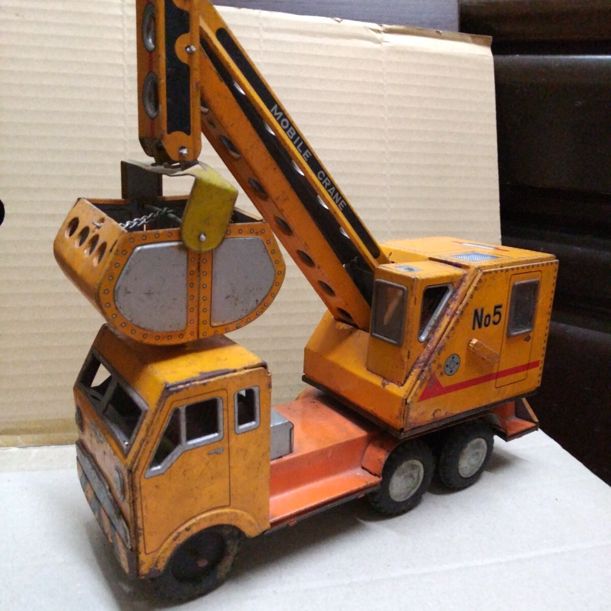 ダイヤ製 ブリキ クレーン車 箱無中古品。拍卖