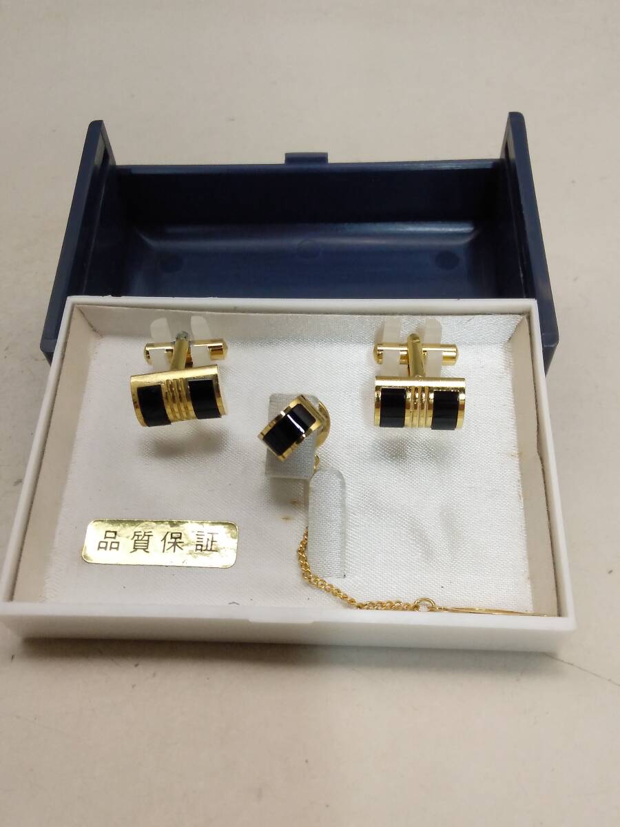 1223-0010 中古★デザイン メンズ ファッション ネクタイピン カウス セット拍卖