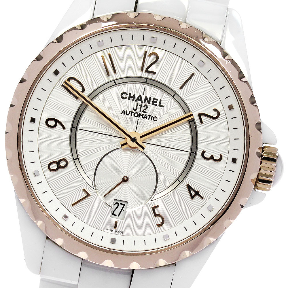 シャネル CHANEL H3839 J12-365 白セラミック 自動巻き メンズ _862196【ev10】拍卖