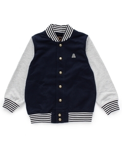 ラスト 新品 HusHusH スタジャン風カーディガン ネイビー(093) 13(130cm) 定価3229円 拍卖