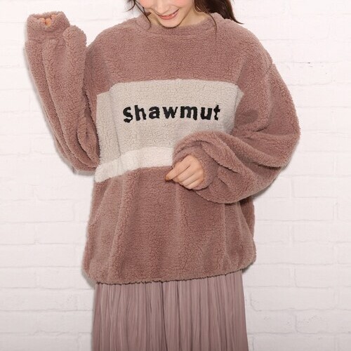 新品 SHOO・LA・RUE/Cutie Blonde ポケット異素材のボアスウェット ピンク(572) 02(M) 定価2747円拍卖