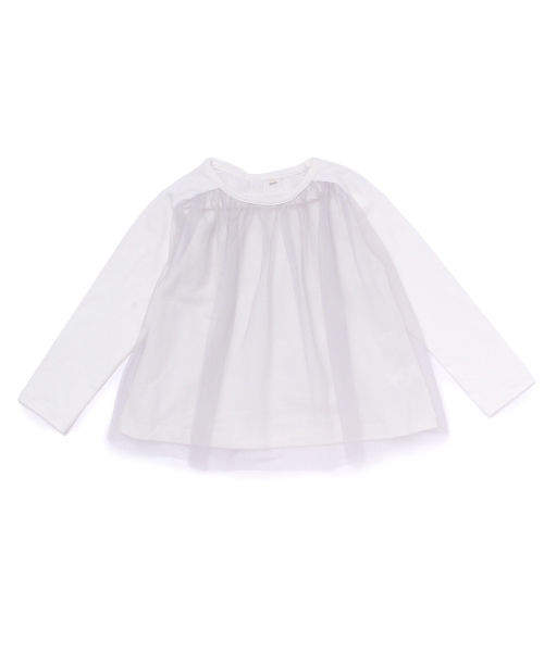 新品 HusHusH 天竺×チュールカットソー オフホワイト(003) 13(130cm)拍卖