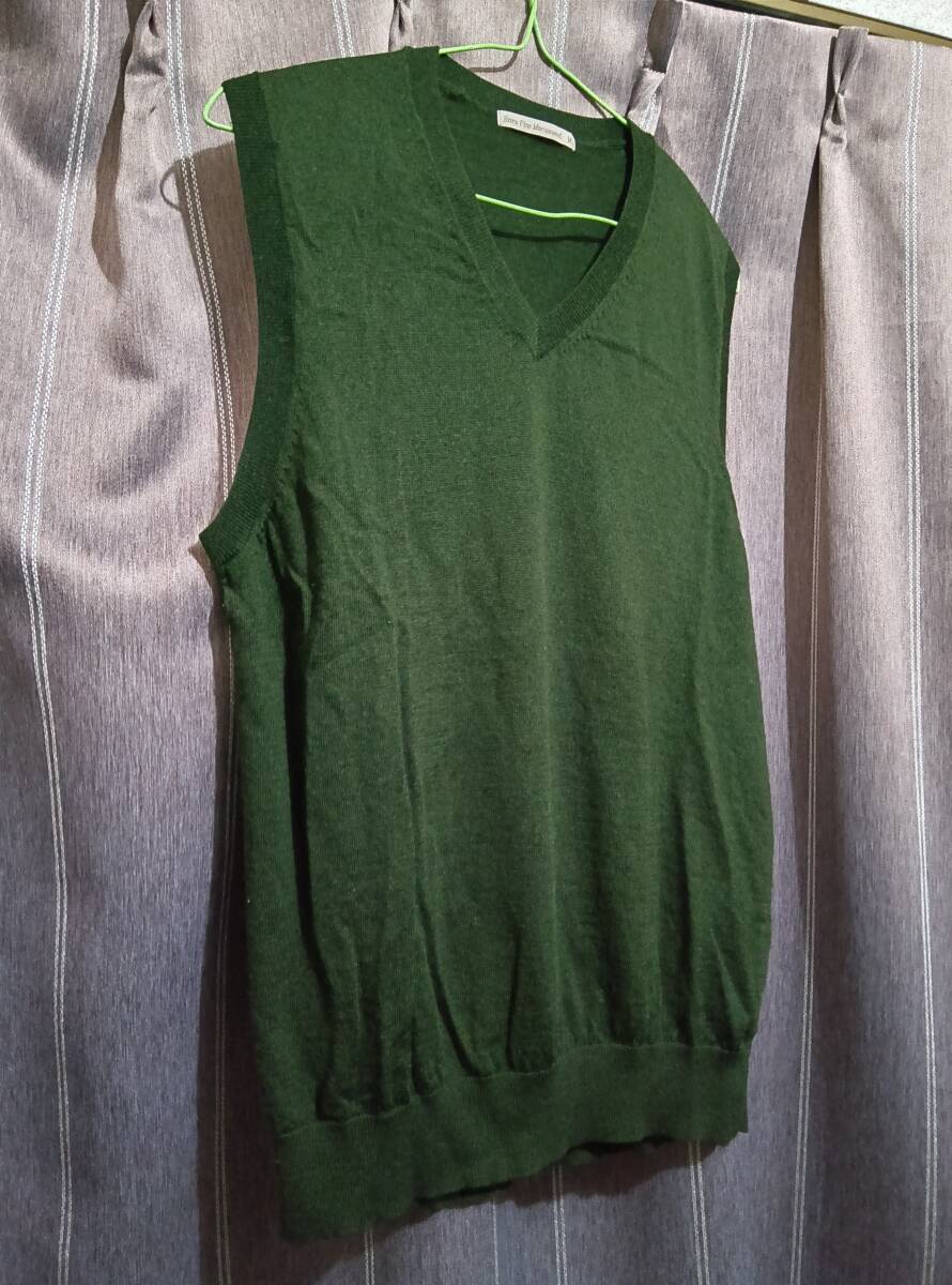 =オールドユニクロ メリノウールベスト ウール100% 男女兼用 中古 美品 ほとんど未使用=拍卖