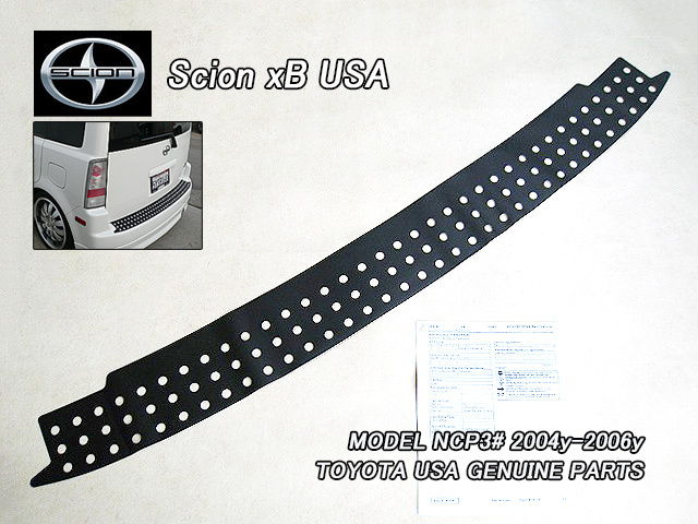 トヨタbB/SCION/NCP30サイオンxB純正リアUSバンパープロテクター黒色/USDM北米仕様トヨタTOYOTAビービー海外ブラックUSAシール状アップリケ拍卖