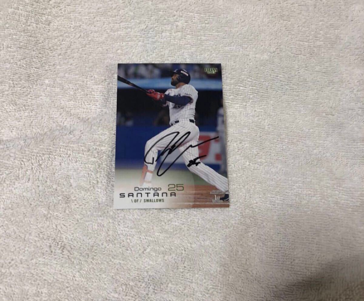 ヤクルトスワローズ  サンタナ  選手 直筆サインカード拍卖