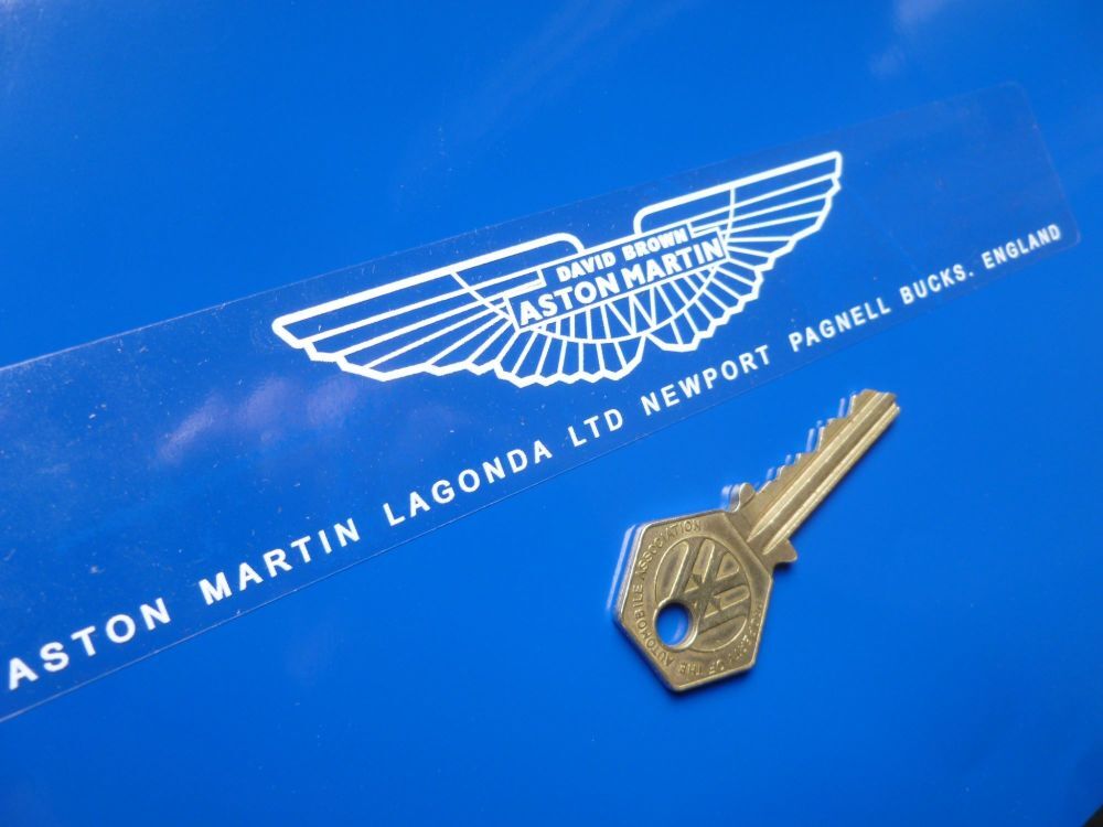 送料無料 Aston Martin アストンマーティン ウィング ステッカー ホワイト&クリア 200mm x 35mm拍卖