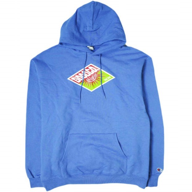 THE GOOD COMPANY x IMA:ZINE ザ グッドカンパニー イマジン Champion製 ロゴプリントスウェットプルオーバーパーカー XL ブルー 裏起毛拍卖