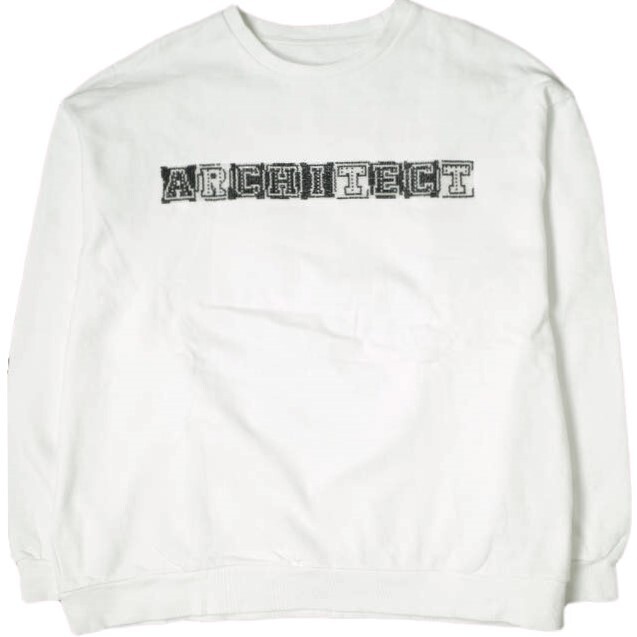 Danke Schon ダンケシェーン ARCHITECT SWEAT ビーズロゴ クルーネックスウェット L ホワイト トレーナー オーバーサイズ 裏毛 g19539拍卖