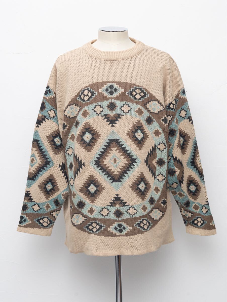 【フランス製】80s 90s ジャガードニットセーター ユーロヴィンテージ エクアドル スノボ 拍卖
