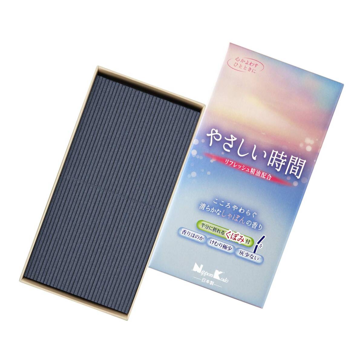 やさしい時間 しゃぼんの香り バラ詰 容量105G 日本香堂 お線香拍卖