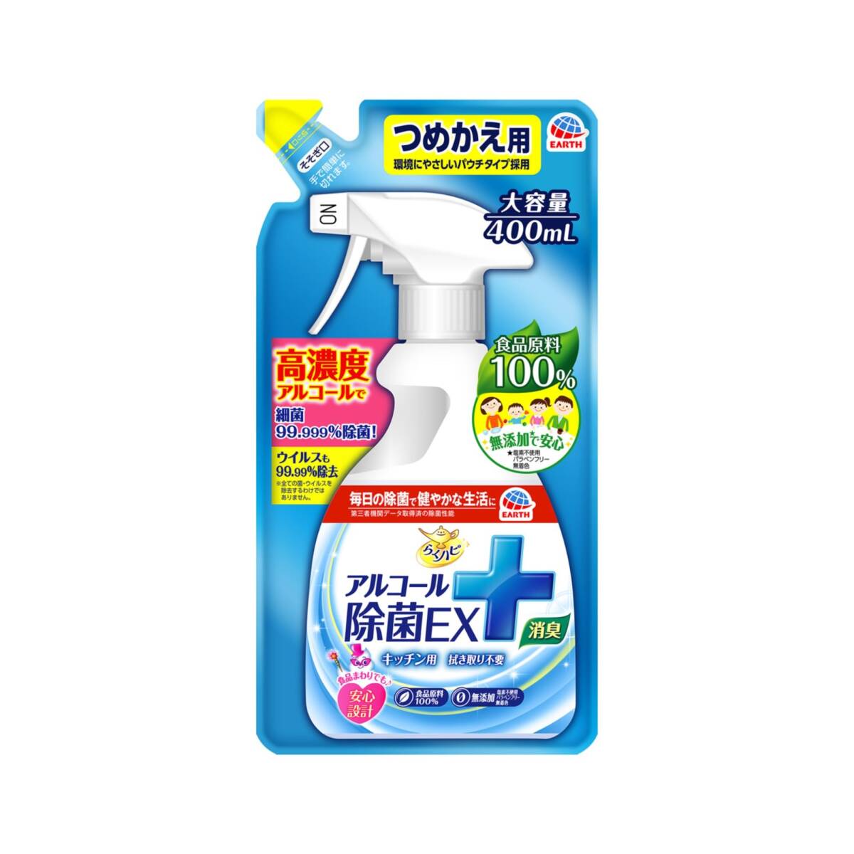 らくハピアルコール除菌EXつめかえ400ML 容量400ML アース製薬 住居洗剤・キッチン拍卖