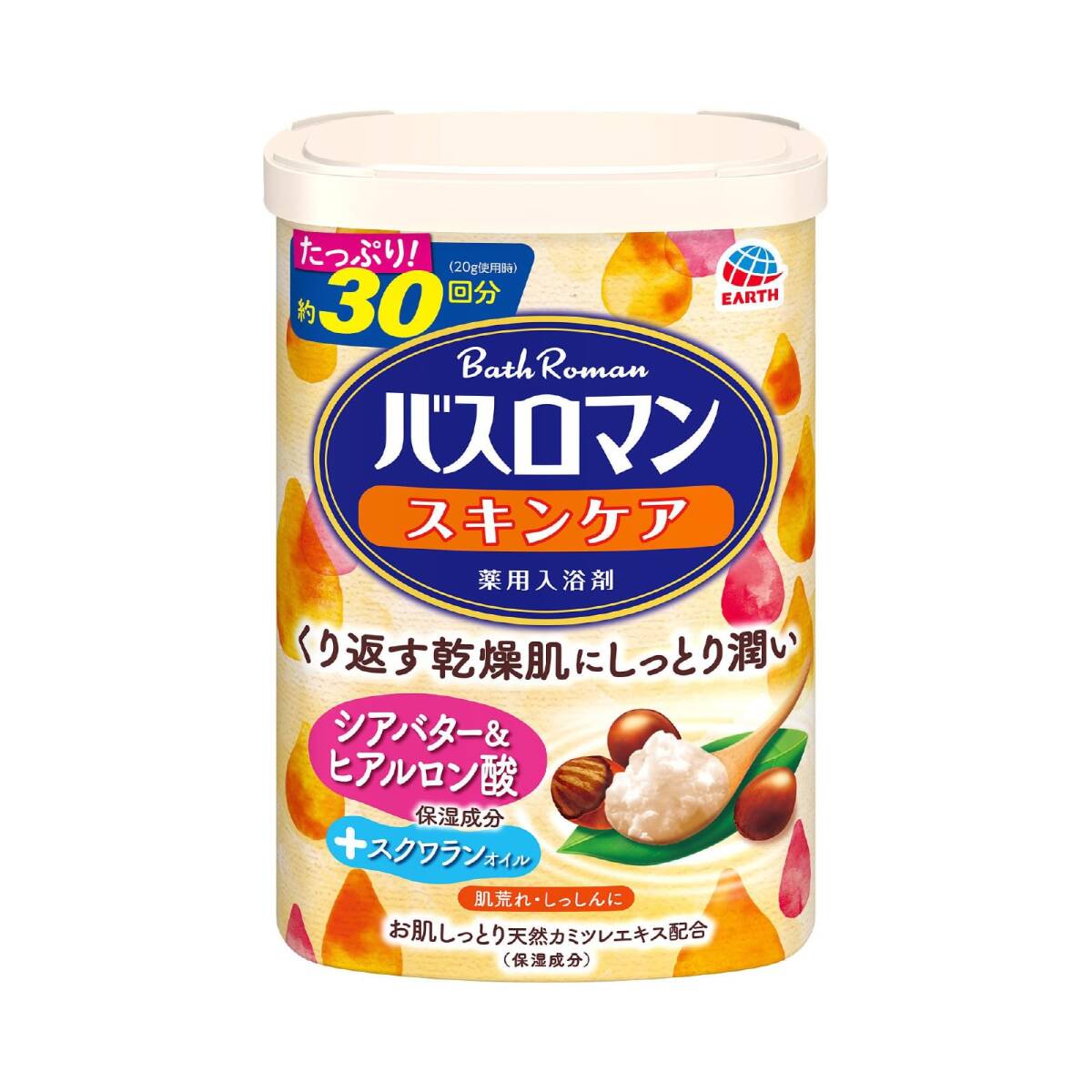 バスロマン スキンケア シアバター&ヒアルロン酸 容量600G アース製薬 入浴剤拍卖