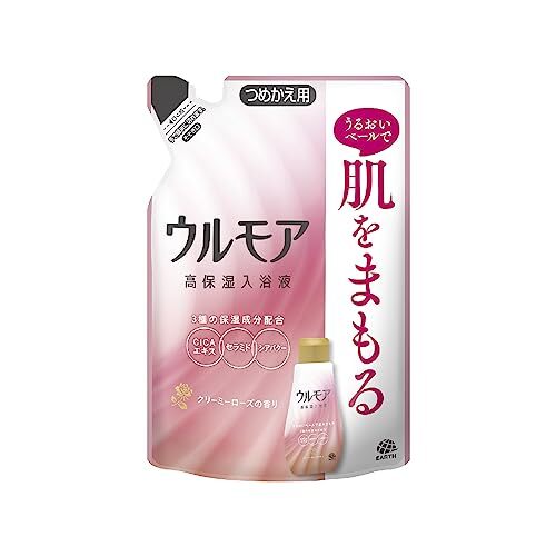 ウルモア高保湿入浴液クリーミーローズの香りつめかえ 容量480ML アース製薬 入浴剤拍卖
