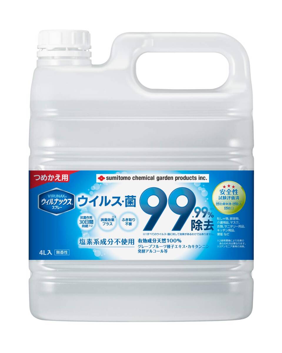 ウィルナックススプレーつめかえ用4L 容量4L 住友化学 消毒用アルコール拍卖