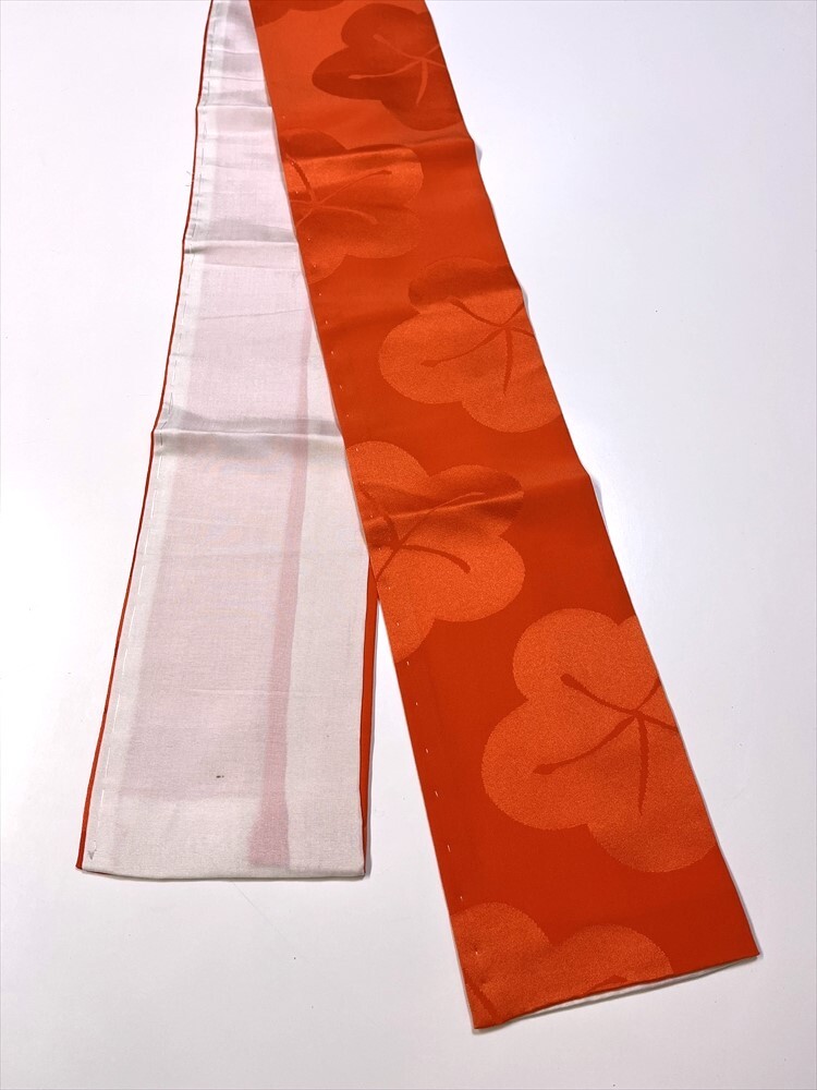 花とら●リサイクル和装小物 重衿 伊達衿 橙 花 訪問着 振袖 241125拍卖