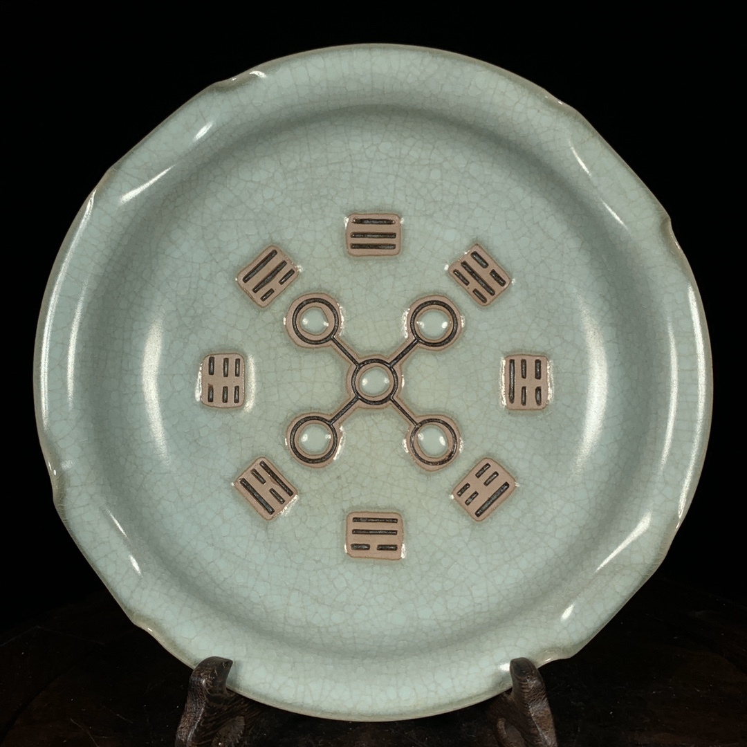 *珍品旧蔵* 宋 汝窯 冰裂紋八卦花口洗 磁器瓶 陶磁器 茶道具 置物 擺件 賞物 極細工 唐物 中国磁器 中国古玩 工芸品 陶芸 ZK1227拍卖