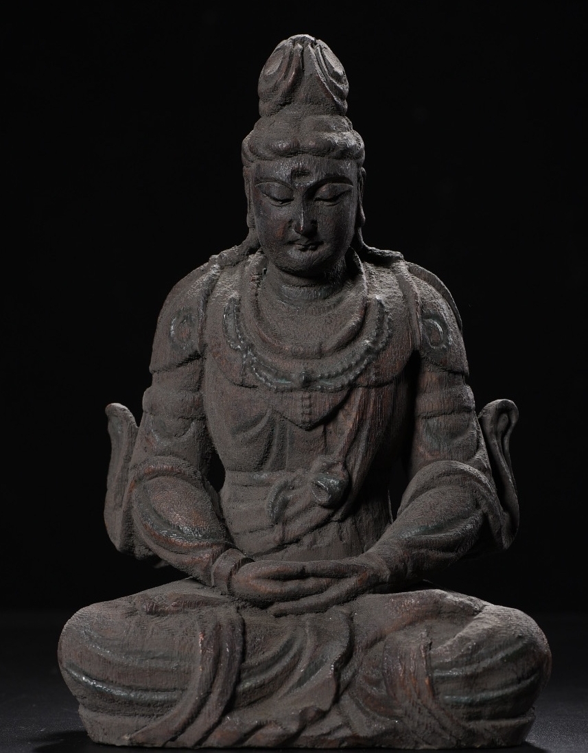 *珍品旧蔵* 木仏 清代 木製品 沈香 木彫り 帝釈天造像 古美味 中国古玩 K1204拍卖