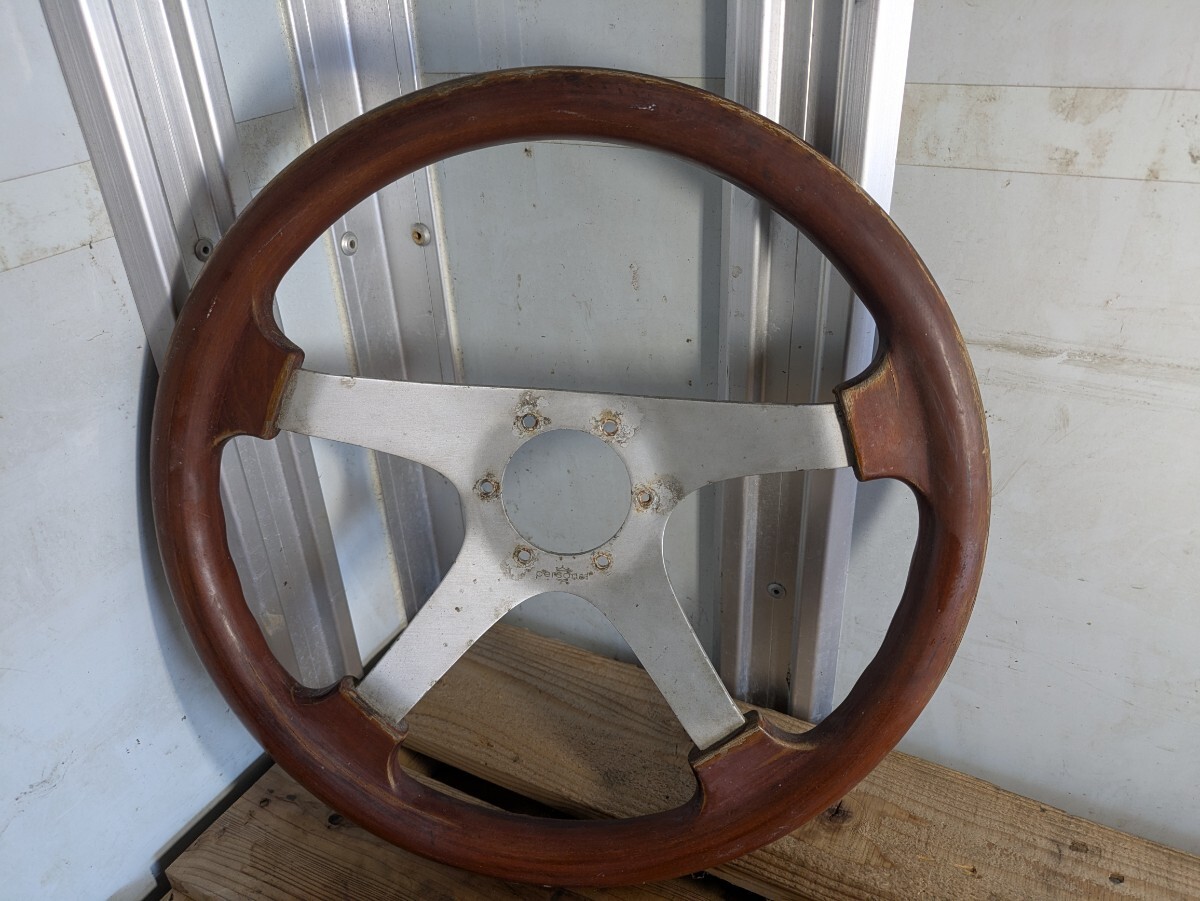 パーソナル ステアリング ハンドル 350mm 35cm イタリア製 MADE IN ITALY ウッド 木製 グリップ 絶版 当時物拍卖