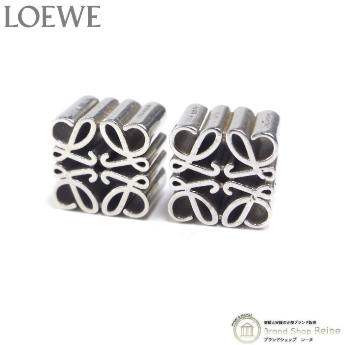 ロエベ (LOEWE) アナグラム キューブ スタッズ ピアス スターリングシルバー Ag925 両耳 J821239X06(中古)拍卖
